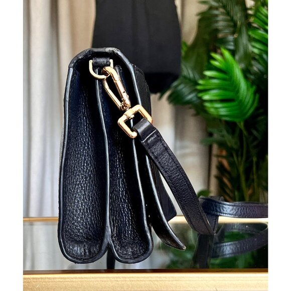 RARE!!! TORY BURCH BLACK LEATHER BOMBE SHOULDER BAG/CROSSBODY - Picture 5 of 13